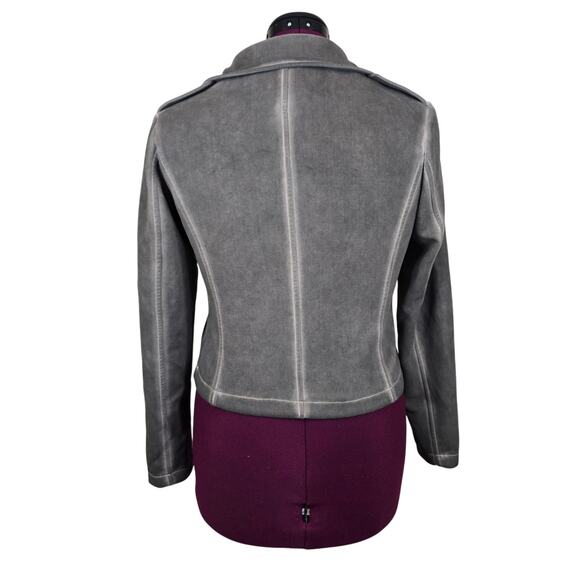Women's Shinestar Gray Faded Look Suede Cropped Jacket | Size Medium - Picture 4 of 10